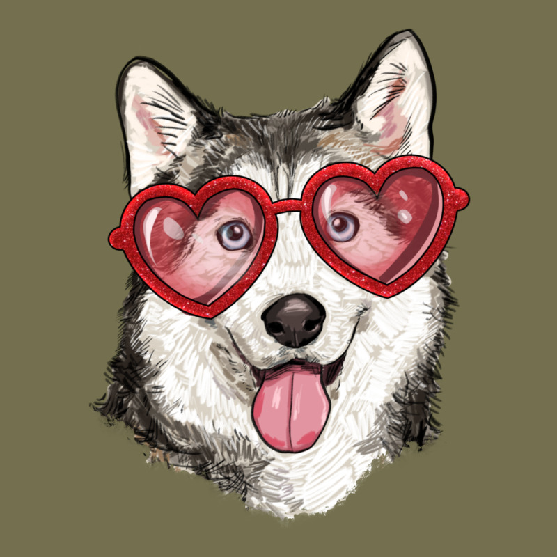 Husky With Love Glasses Vintage Hoodie by RanaPortraitStore | Teevron