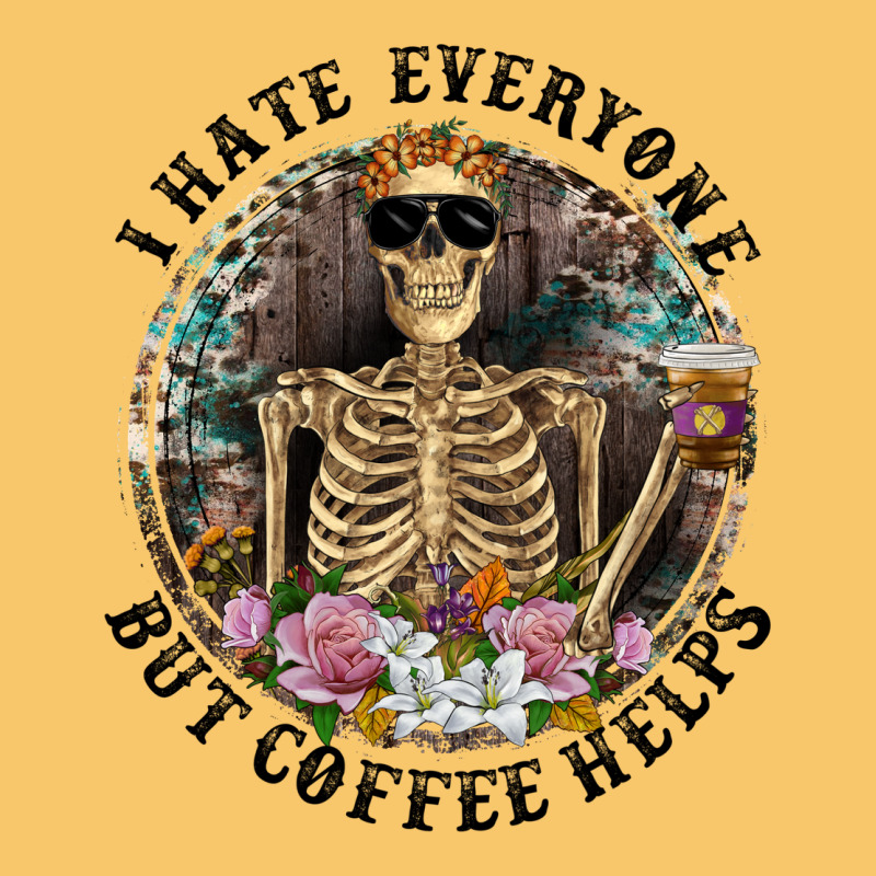 I Hate Everyone But Coffee Helps With Flowers Vintage Hoodie by RanaPortraitStore | Teevron