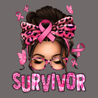 Breast Cancer Survivor Afro Messy Bun Urban Heavy Tee | Teevron