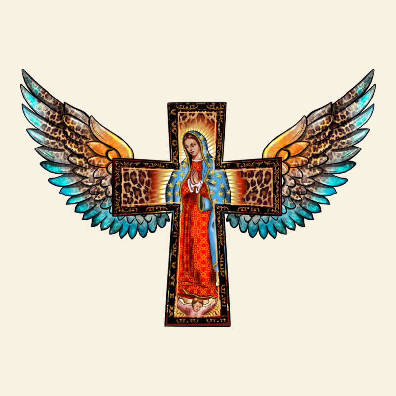 Our Lady Of Guadalupe Cross With Wings Vintage Tee by BarkalooDesign | Teevron