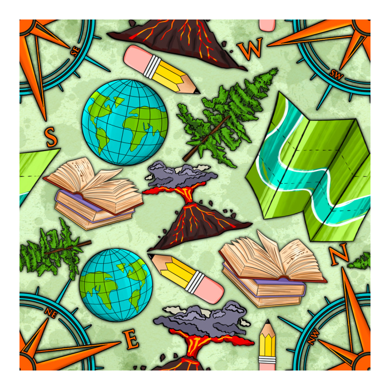 Geography Class Seamless Pattern Zipper Hoodie by BundleAndBundleShop | Teevron