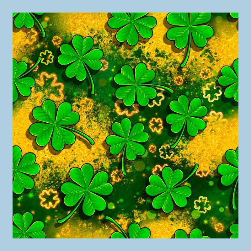 St. Patricks Clover Pattern Digital Paper Premium Hoodie by BundleAndBundleShop | Teevron