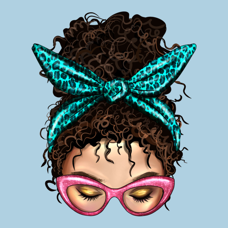 Messy Curly Bun Mom With Leopard Bandana Premium Hoodie by BundleAndBundleShop | Teevron