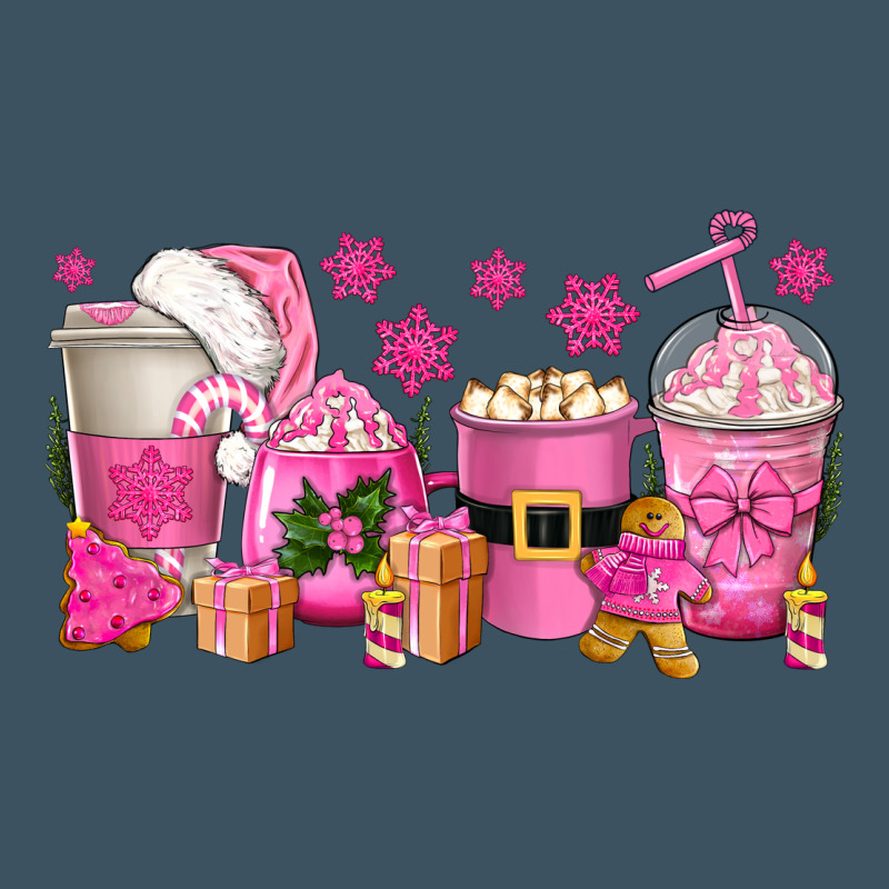 Pink Christmas Coffee Cups Urban Heavy Tee by texasbilliewilder | Teevron