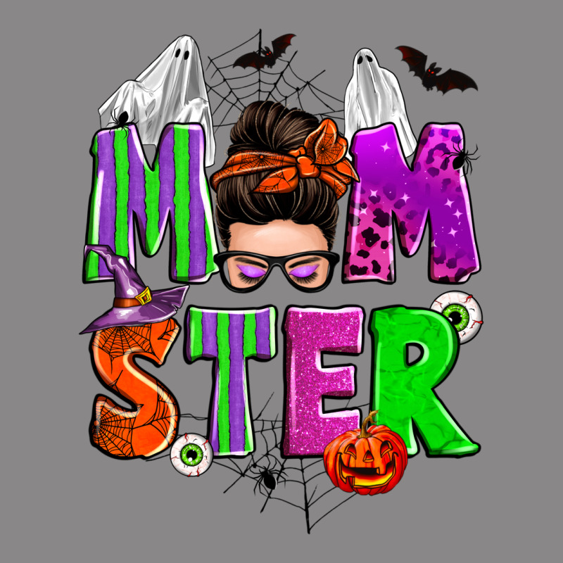 Halloween Momster Messy Bun Vintage Tee by Zillion Design Studio | Teevron