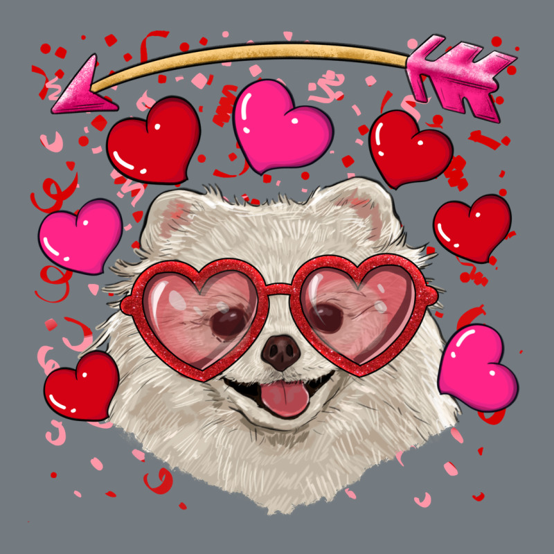Valentine's Day White Pomeranian Heavyweight Sweatshirt by RanaPortraitStore | Teevron