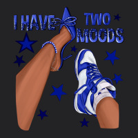 I Have Two Moods Royal Blue Sneakers Afro Girl Vintage Tee | Teevron