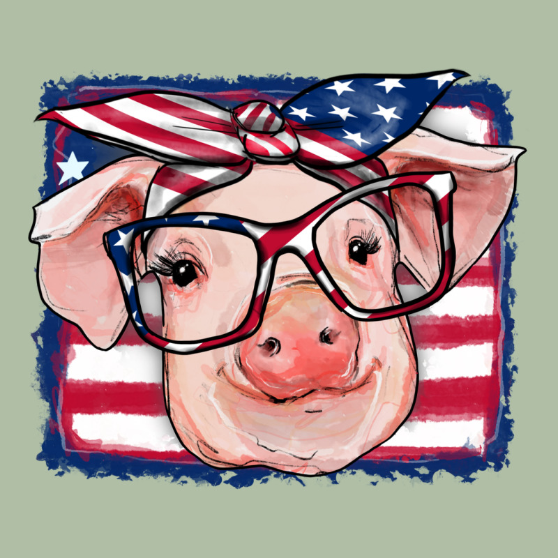 American Flag Pig Urban Heavy Tee by RanaPortraitStore | Teevron