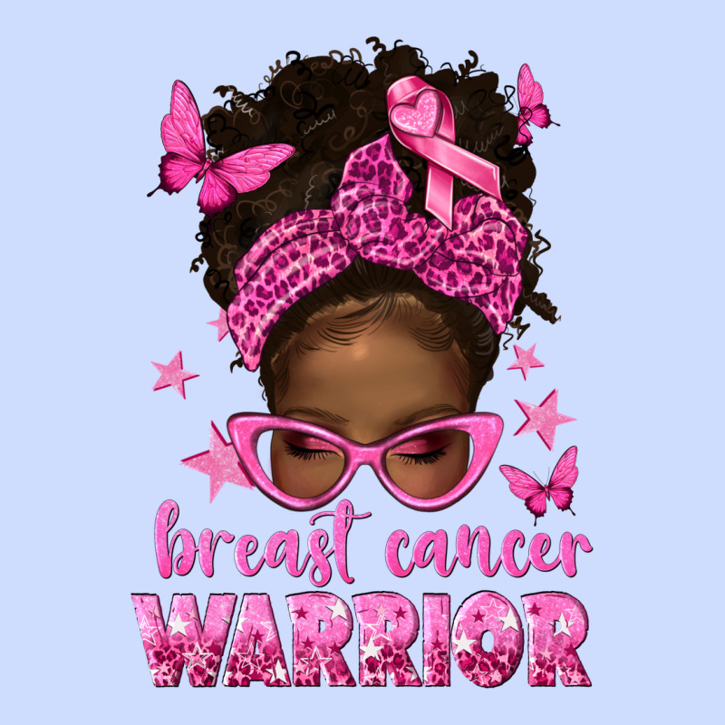 Afro Messy Bun Breast Cancer Warrior Urban Heavy Tee by texasbilliewilder | Teevron