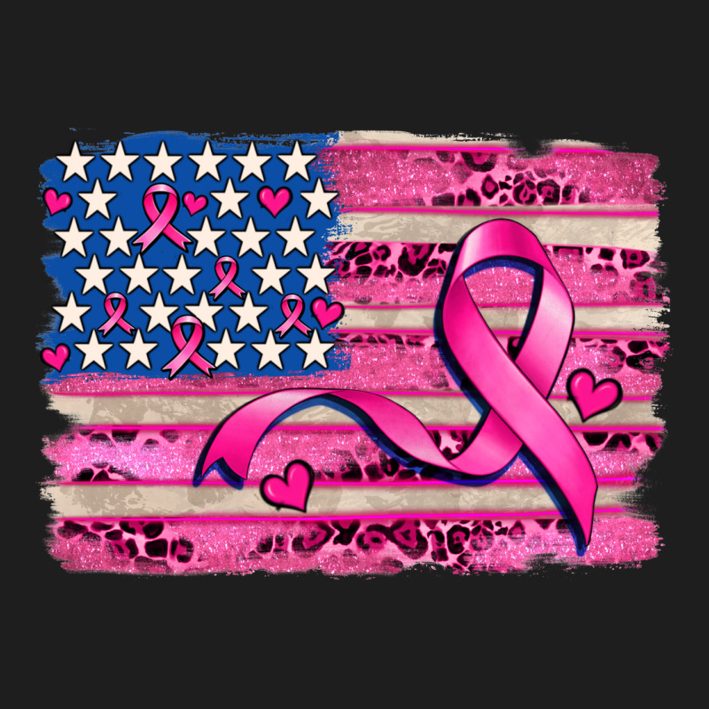 American Flag And  Cancer Ribbon Pattern Classic Tee by AdoDesignShop | Teevron