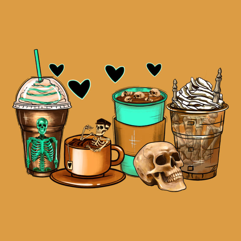 Skeleton Coffee Cups Urban Heavy Tee by Zillion Design Studio | Teevron