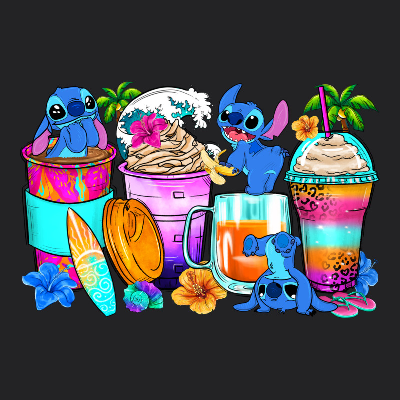 Stitch Summer Coffee Cups Vintage Tee by Zillion Design Studio | Teevron