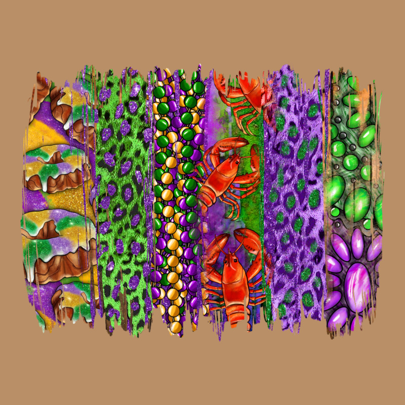 Mardi Gras Brush Strokes King Cake And Craw Fish Vintage Hoodie by RanaPortraitStore | Teevron