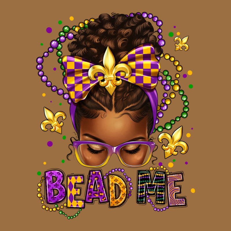Bead Me Mardi Gras Afro Messy Bun Vintage Tee by texasbilliewilder | Teevron