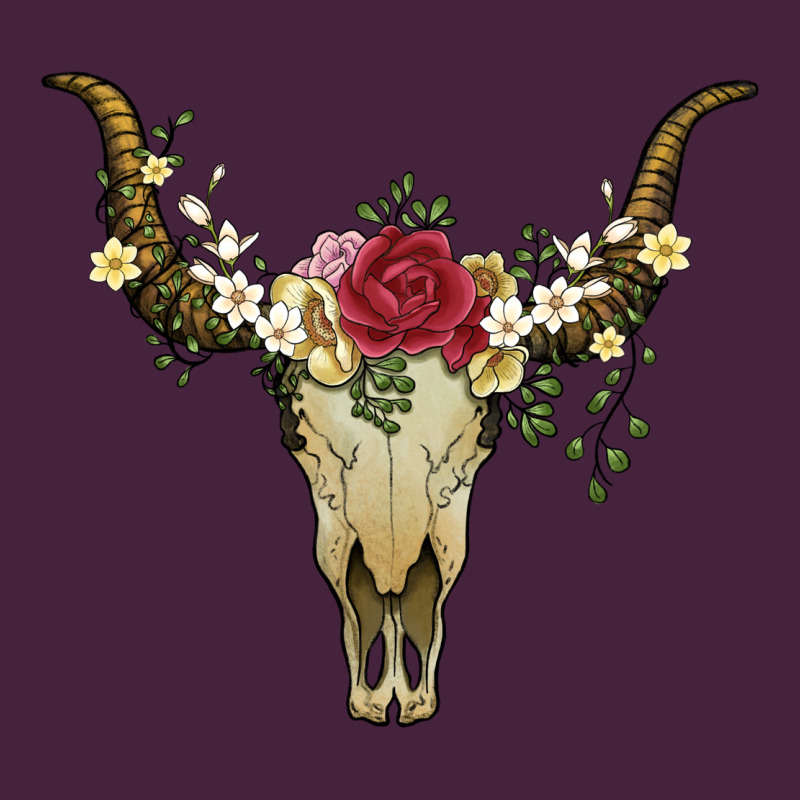 Bull Skull With Rose And Flowers Premium Tee by Artiststas | Teevron