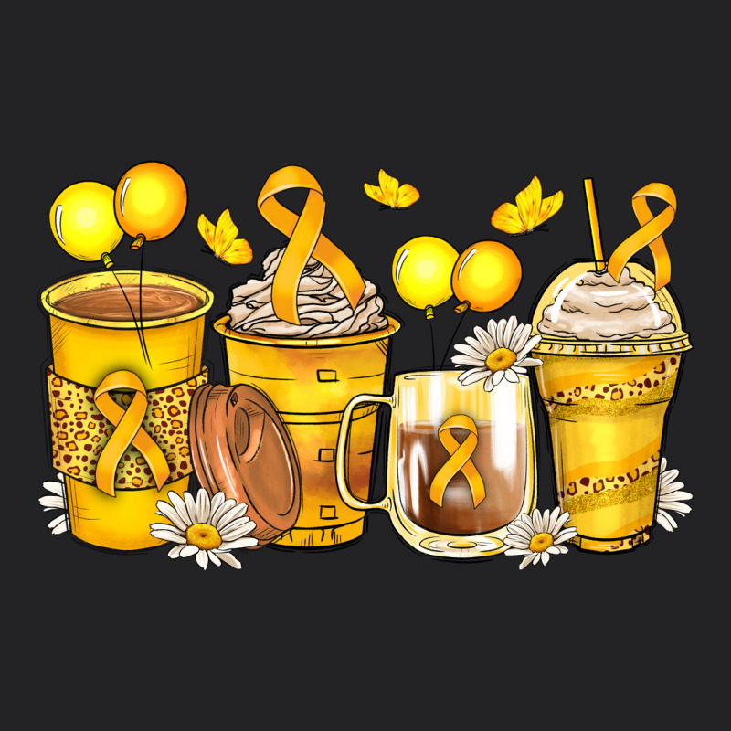 Childhood Cancer Coffee Cups Vintage Tee by Zillion Design Studio | Teevron