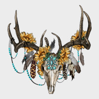 Boho Deer Skull Sunflowers And Gemstone Urban Hoodie | Teevron