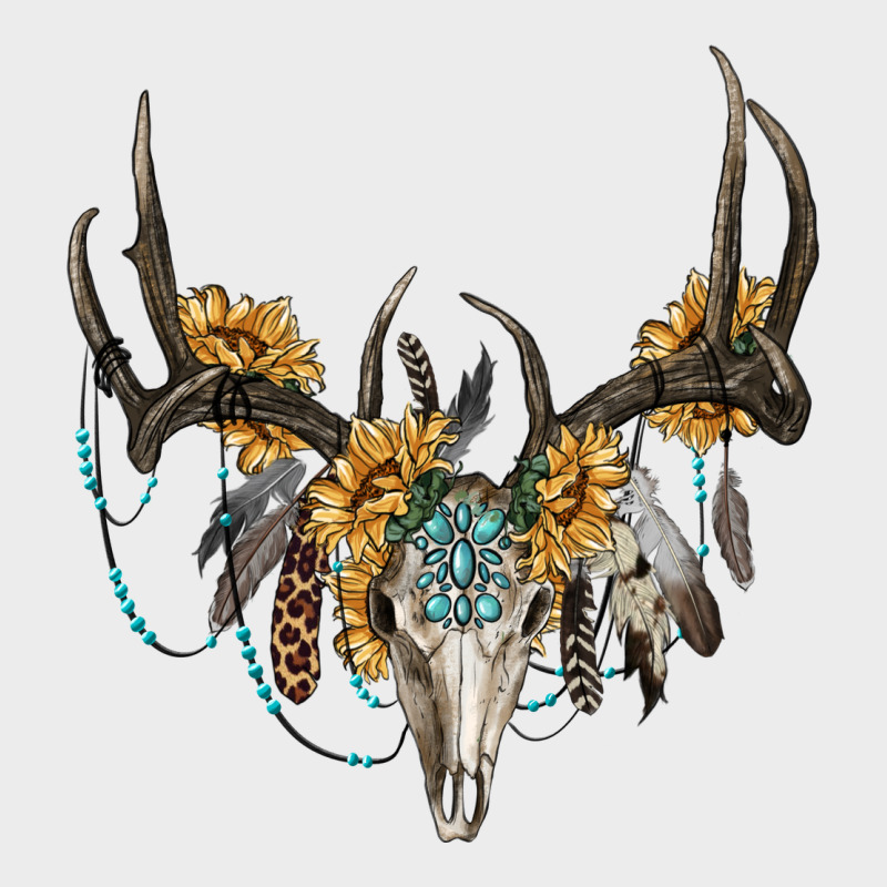 Boho Deer Skull Sunflowers And Gemstone Urban Hoodie by RanaPortraitStore | Teevron