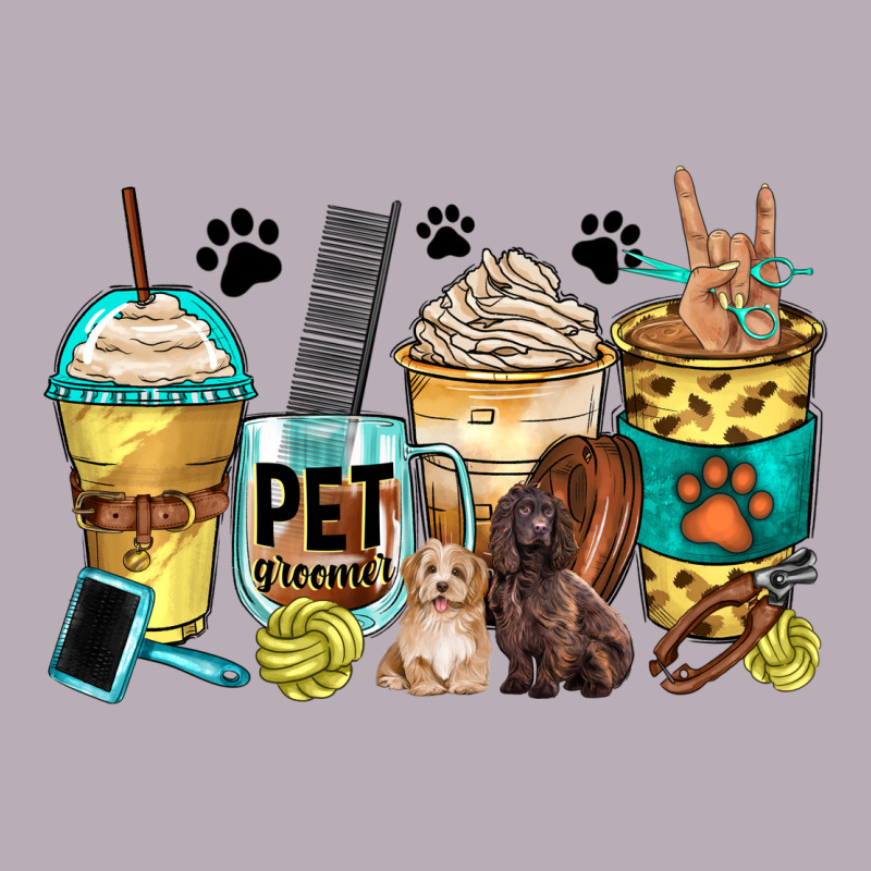 Pet Groomer Coffee Cups Vintage Tee by Zillion Design Studio | Teevron