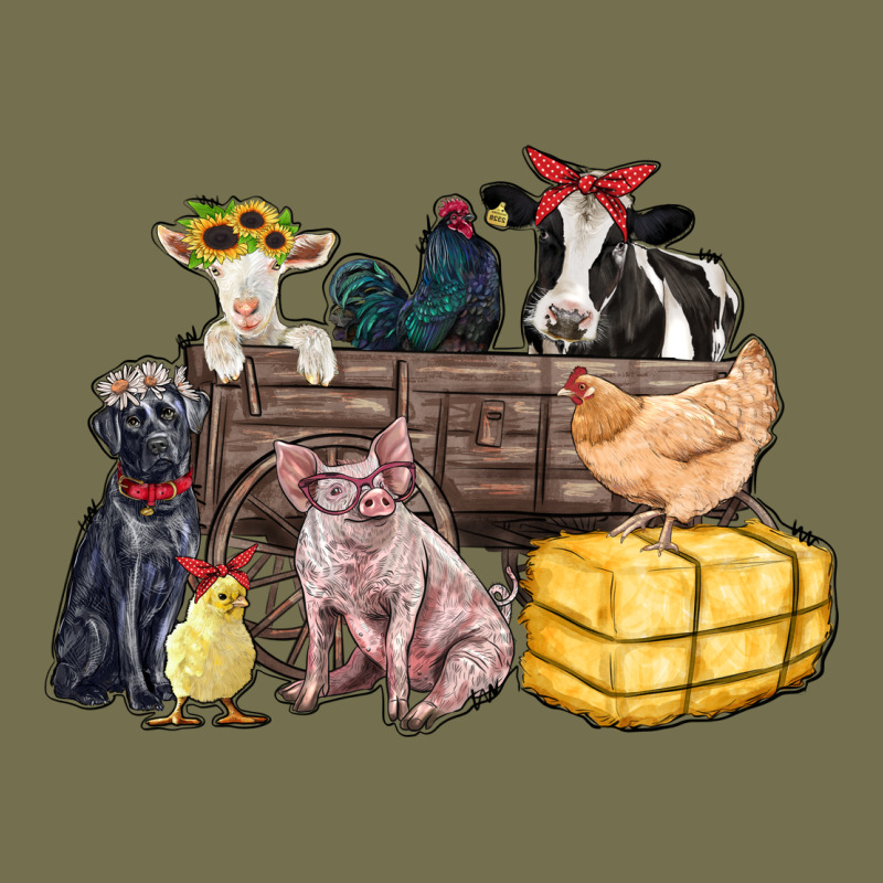 Farm Animals Wagon Vintage Hoodie by Zillion Design Studio | Teevron