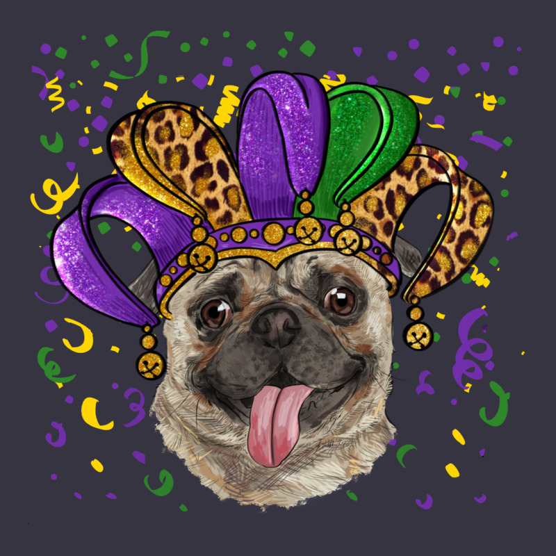 Mardi Gras Hat Pug Vintage Hoodie by RanaPortraitStore | Teevron