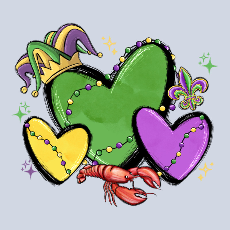 Mardi Gras Hearts Premium Sweatshirt by MaliasSmallBusiness | Teevron