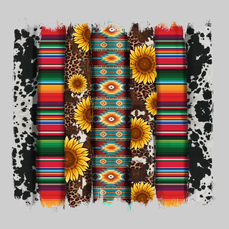 Cowhıde Aztec Serape Wıth Leopard And Sunflowers Brushstroke Premium Tee by Artiststas | Teevron