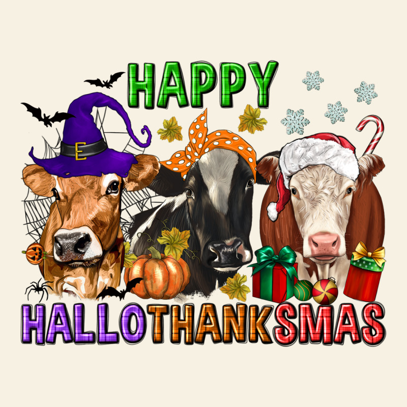 Happy Hallothanksmas With Cow Vintage Tee by texasbilliewilder | Teevron