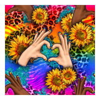 Heart And Sunflowers With Neon Leopard Patterns | Teevron