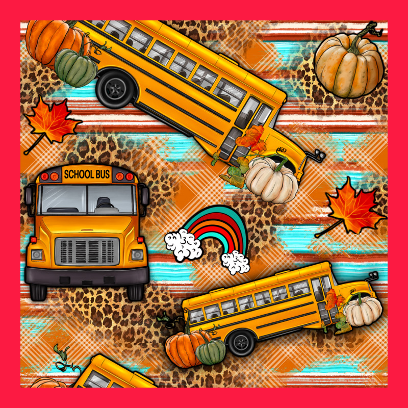 Fall School Bus Seamless Pattern Zipper Hoodie by BundleAndBundleShop | Teevron