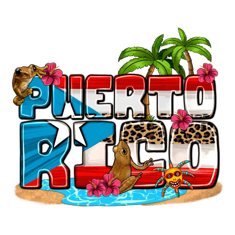 Puerto Rico And Flowers With Frog Long Sleeve Tee by AdoDesignShop | Teevron