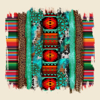 Serape Aztec Leopard And Turquoise Glitter With Gemstone Brushstroke Premium Tee | Teevron