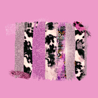 Purple Glitter Cowhide Pattern Brushstrokes Urban Hoodie | Teevron