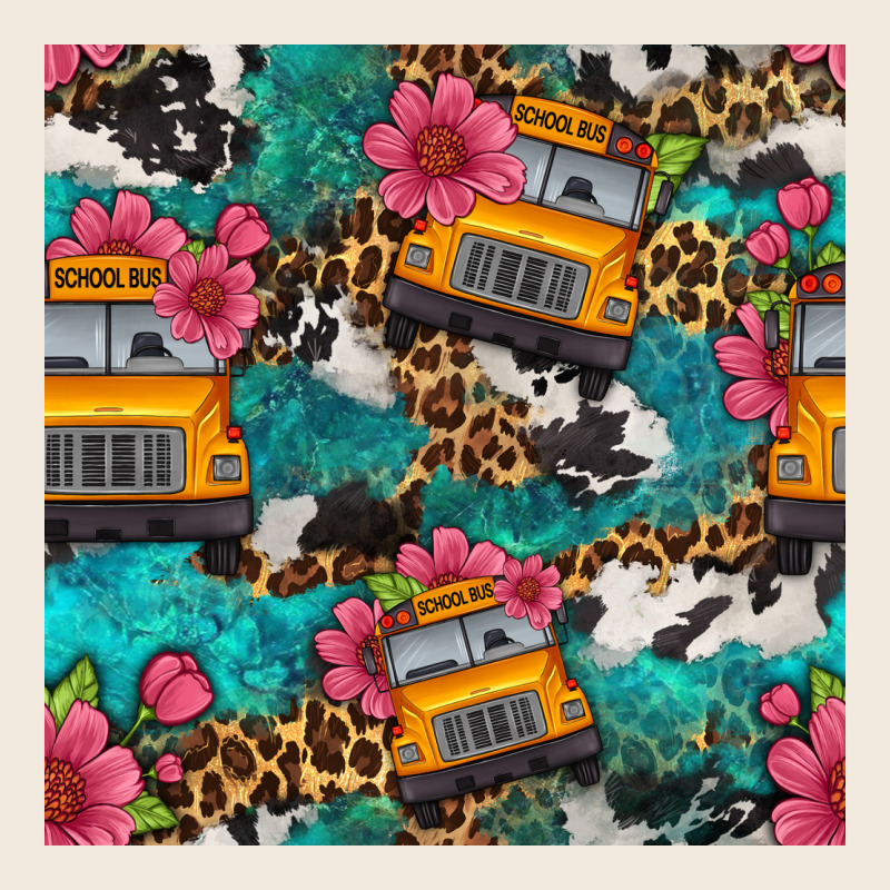 Western School Bus Seamless Pattern Zipper Hoodie by BundleAndBundleShop | Teevron