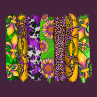 Mardi Gras Sunflower Fleur De Lis Leopard Cowhide Brushstrokes Premium Tee | Teevron