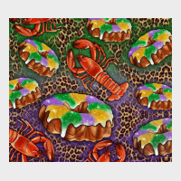 Mardi Gras King Cake And Crawfish Urban Hoodie | Teevron