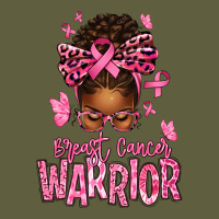 Brest Cancer Warrior Afro Messy Bun Vintage Tee | Teevron