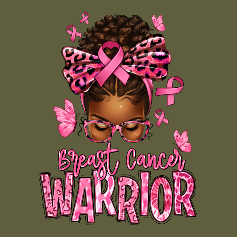 Brest Cancer Warrior Afro Messy Bun Vintage Tee by texasbilliewilder | Teevron