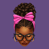 Afro Messy Bun Pink Bow Vintage Hoodie | Teevron