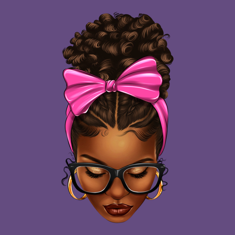 Afro Messy Bun Pink Bow Vintage Hoodie by texasbilliewilder | Teevron
