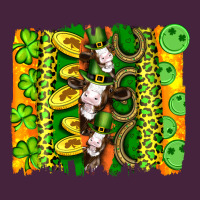 St Patricks Cow And Coin Wıth Clovers And Leopard Brushstrokes Premium Tee | Teevron