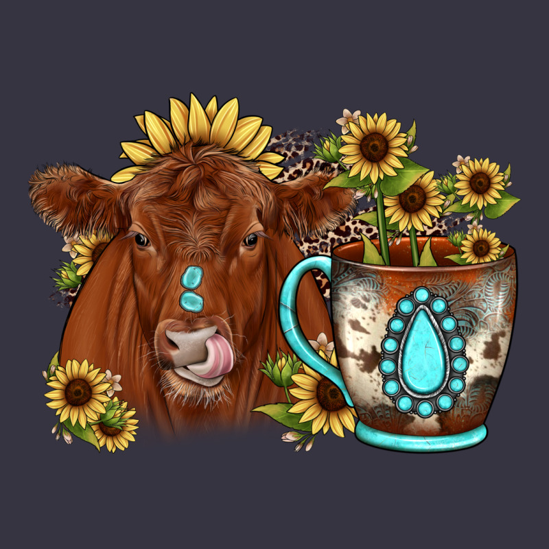 Sunflower Coffee Cup Red Angus Gemstone Vintage Hoodie by JahusDesignShop | Teevron