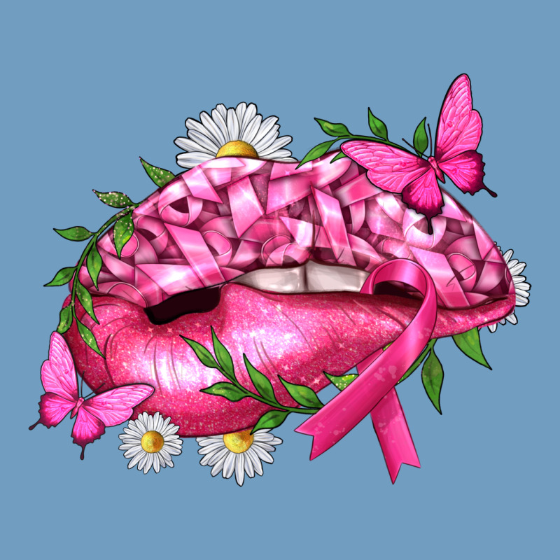 Breast Cancer With Ribbon Pink Lips Urban Heavy Tee by texasbilliewilder | Teevron
