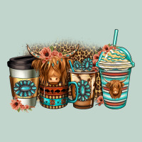 Serape Floral Longhaired Cow Coffee Cups Zipper Hoodie | Teevron