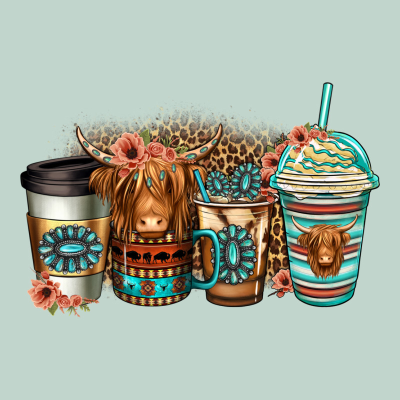 Serape Floral Longhaired Cow Coffee Cups Zipper Hoodie by Jasminsmagicworld | Teevron