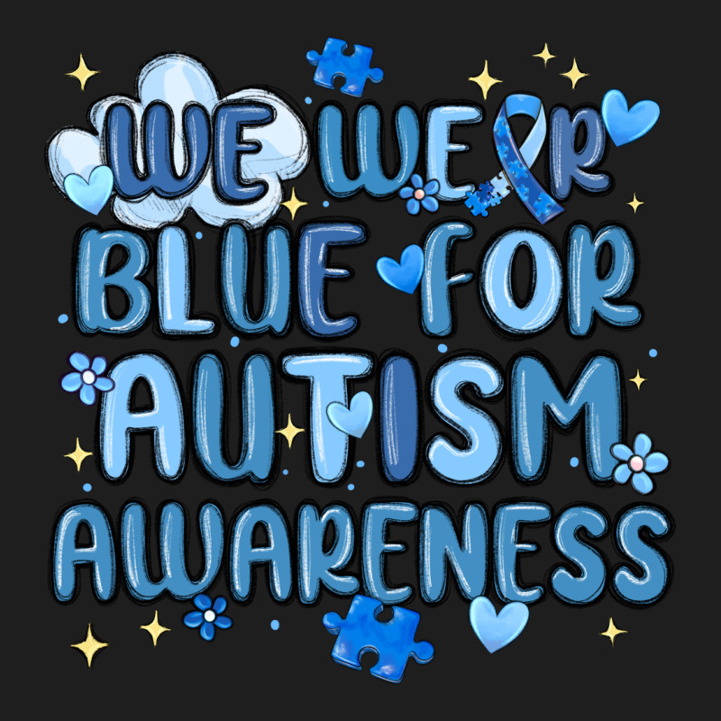We Wear Blue For Autism Awareness Heavyweight Hoodie by MaliasSmallBusiness | Teevron