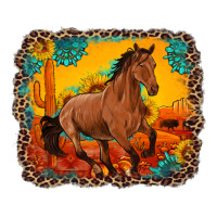 horse with sunflowers turquoise gemstone western sunset leopard backgr | Teevron