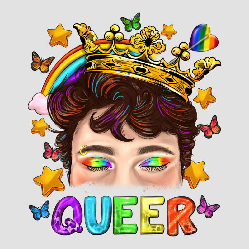 Lgbtq+ Queer Portrait With Crown And Rainbow Premium Hoodie by BundleAndBundleShop | Teevron