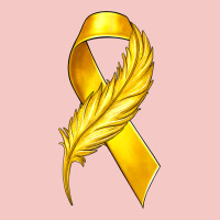 Childhood Cancer Ribbon With Feather Urban Heavy Tee | Teevron