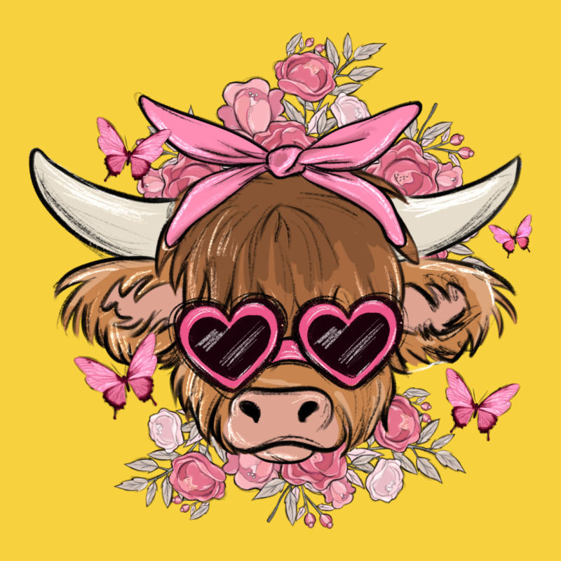 Cow With Flowers And Butterflies Premium Sweatshirt by MaliasSmallBusiness | Teevron